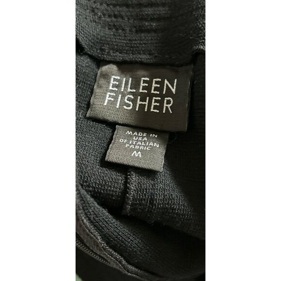 EILEEN FISHER A-Line Skirt Black Knitted Wool Viscose Blend Size Med - Picture 7 of 9